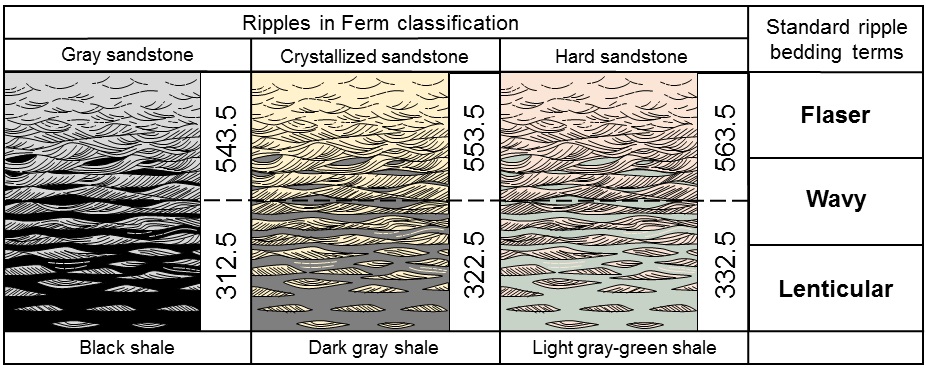 >Ripple bedding  classification and equivalent Ferm codes.